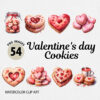 Watercolor Valentine's Day Cookies PNG Clipart Bundle