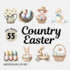 Watercolor Country Easter PNG Bundle