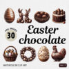 Watercolor Easter Chocolate PNG Bundle #2