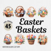 Watercolor Easter Basket PNG Bundle