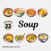 Watercolor Soup PNG Clipart Bundle