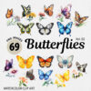 Watercolor Butterfly PNG Clipart Bundle #2