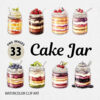Watercolor Cake Jar PNG Bundle