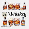 Watercolor Whiskey PNG Clipart Bundle