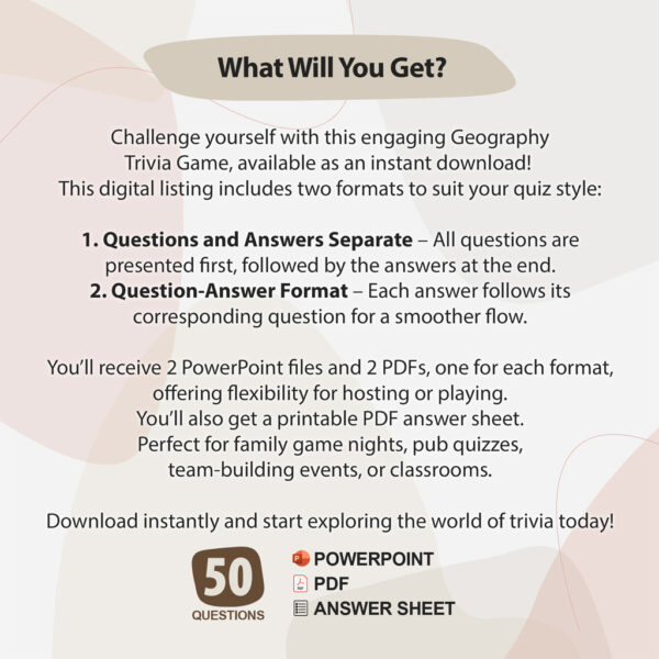 Geography Trivia Digital Game (#5) | Instant Download | PowerPoint & PDF - Image 2