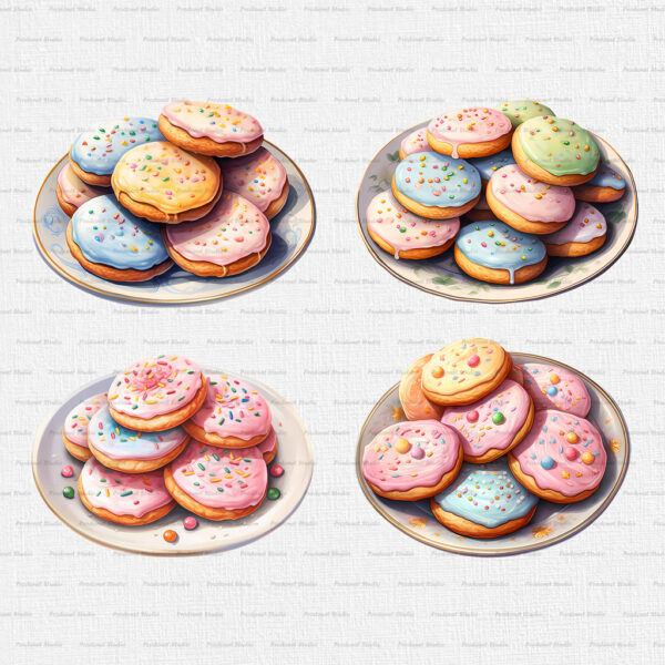 Watercolor Sugar Cookies PNG Bundle - Image 5