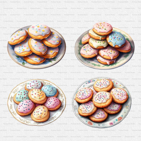 Watercolor Sugar Cookies PNG Bundle - Image 6