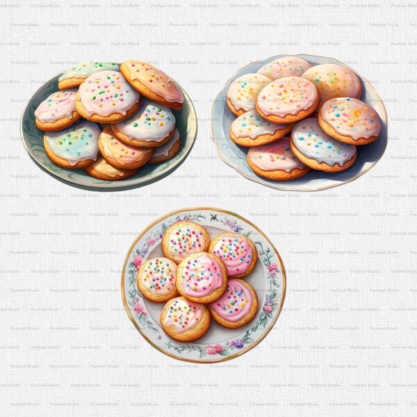 Watercolor Sugar Cookies PNG Bundle - Image 2