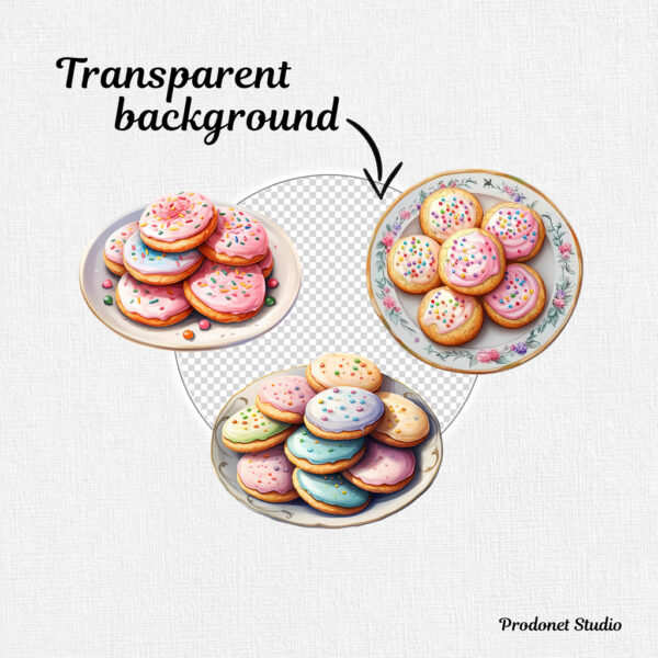 Watercolor Sugar Cookies PNG Bundle - Image 7