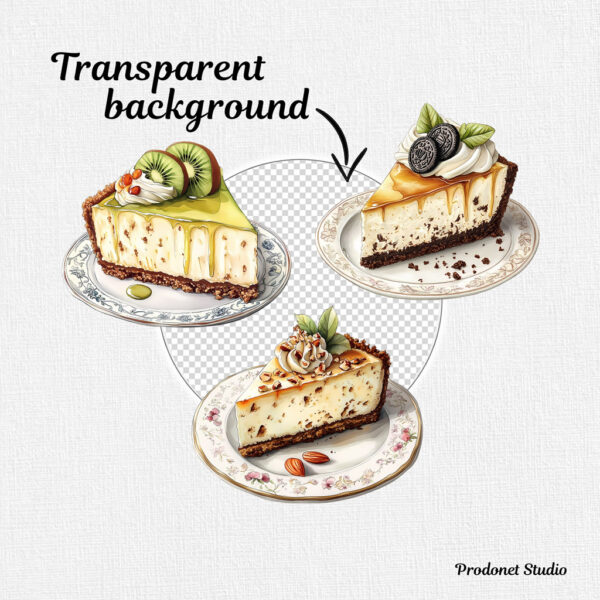 Watercolor Cheesecake PNG Clipart Bundle #2 - Image 7