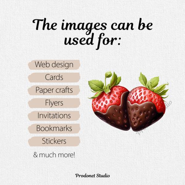 Watercolor Valentine’s Day Sweets PNG Clipart Bundle - Image 8