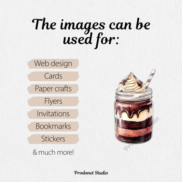 Watercolor Cake Jar PNG Bundle - Image 7