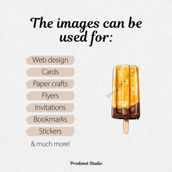 Watercolor Ice Cream PNG Clipart Bundle - Image 8