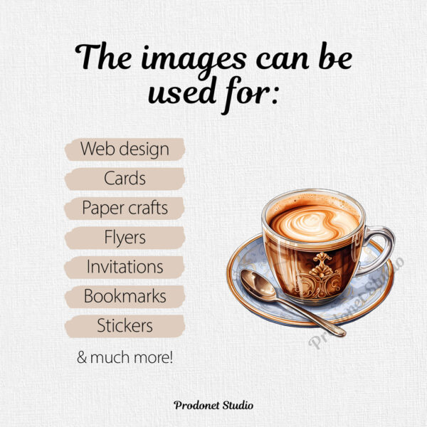 Watercolor Coffee PNG Bundle - Image 8