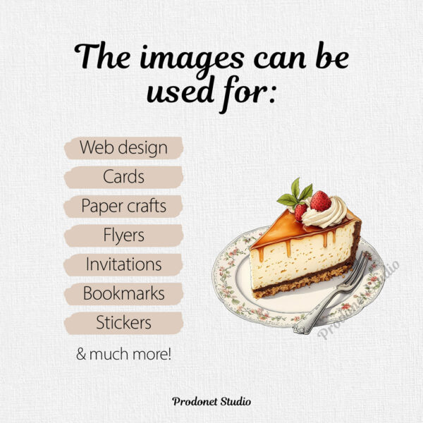 Watercolor Cheesecake PNG Clipart Bundle #2 - Image 8
