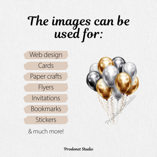 Watercolor New Year's Eve PNG Clipart Bundle #2 - Image 8