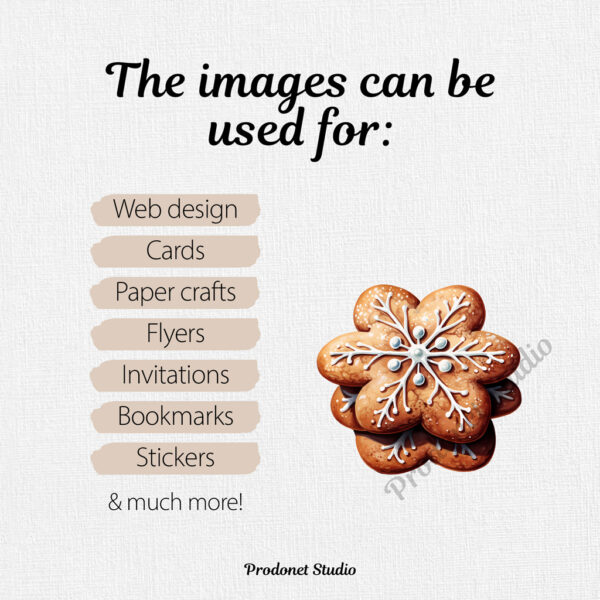 Watercolor Christmas cookies PNG Clipart bundle - Image 6
