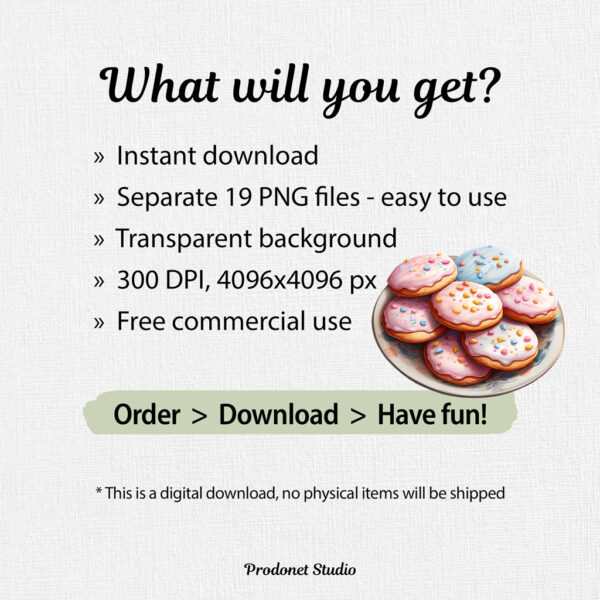 Watercolor Sugar Cookies PNG Bundle - Image 8