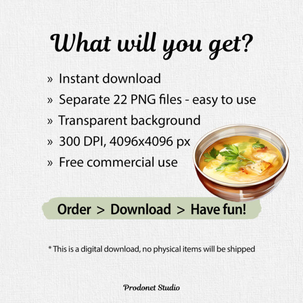 Watercolor Soup PNG Clipart Bundle - Image 7