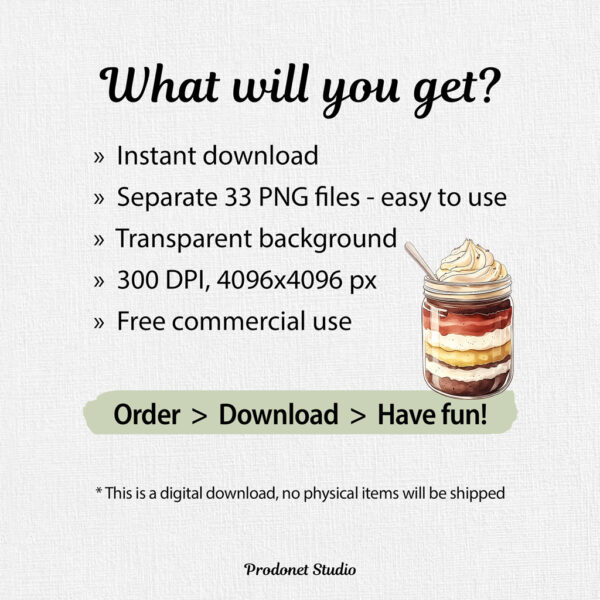 Watercolor Cake Jar PNG Bundle - Image 8