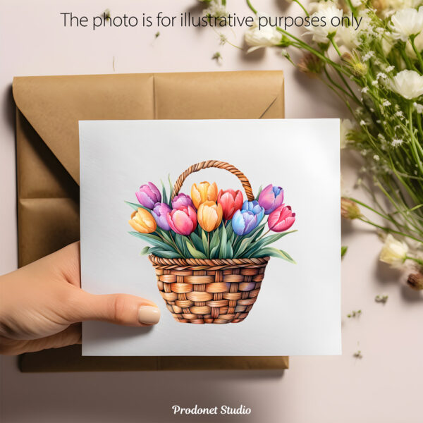 Watercolor Easter Basket PNG Bundle - Image 10