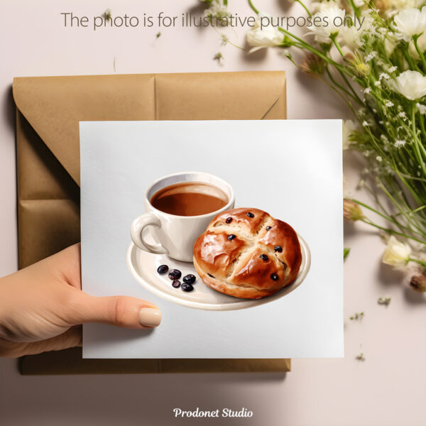 Watercolor Hot Cross Buns PNG Bundle - Image 10