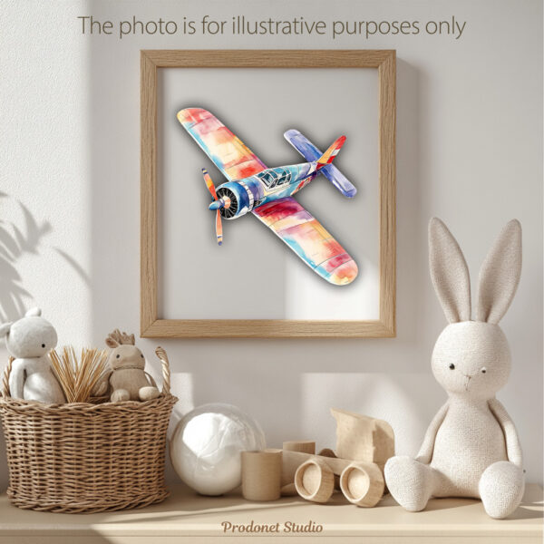 Watercolor Vintage Airplane PNG Clipart Bundle - Image 10