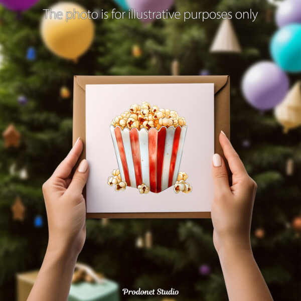 Watercolor Popcorn Stand PNG Clipart Bundle - Image 10