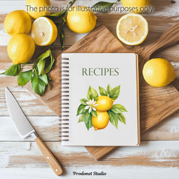 Watercolor Lemon PNG Clipart Bundle - Image 9