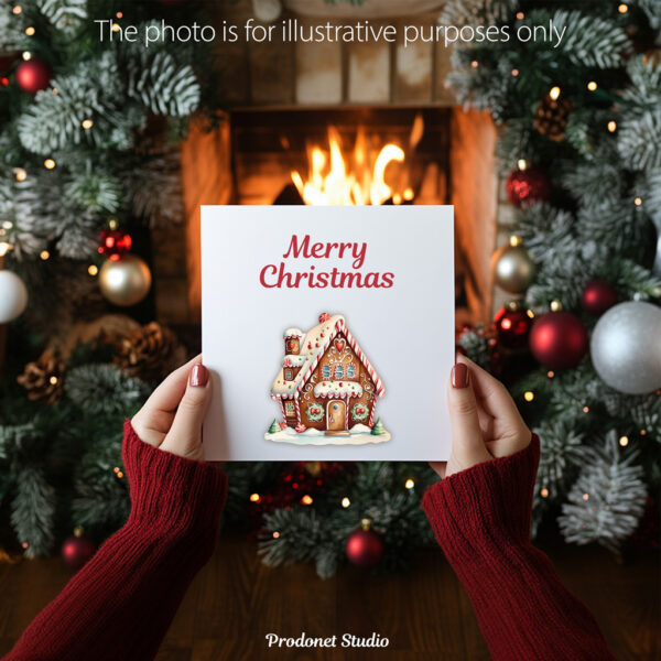 Watercolor Gingerbread House PNG Clipart Bundle - Image 10