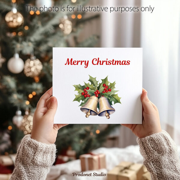 Watercolor Christmas Holly PNG Clipart Bundle - Image 10