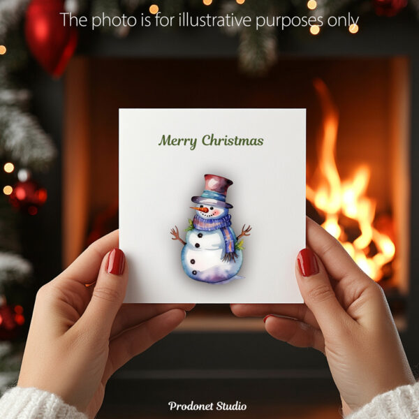 Watercolor Christmas Snowman PNG Clipart Bundle - Image 10